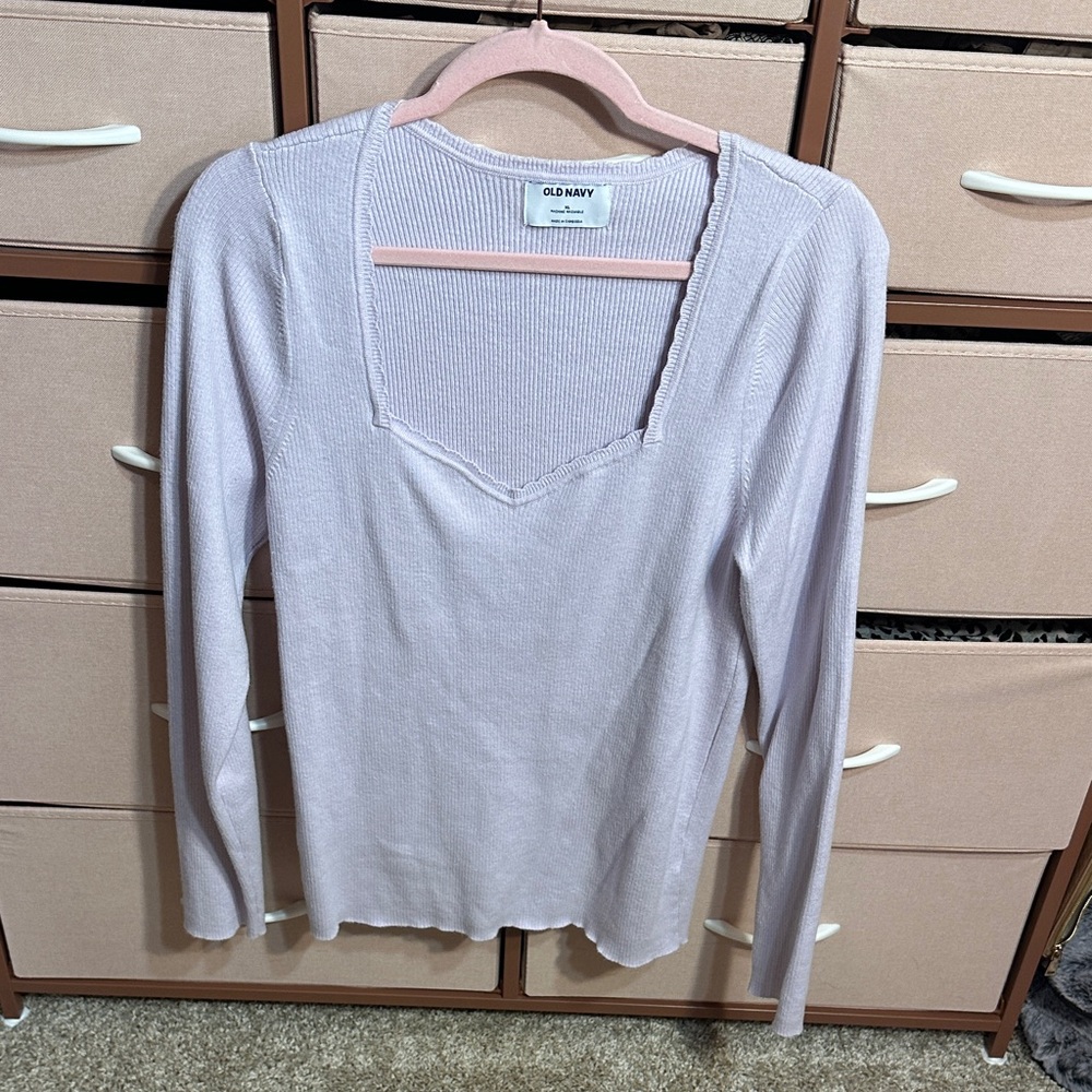Old Navy Women's Light Purple Long Sleeve Tee
